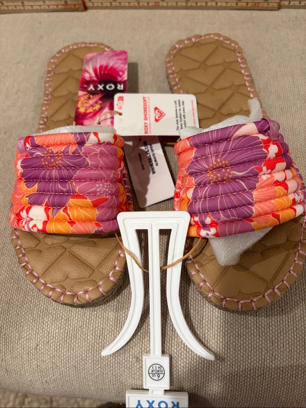 ROXY Floral Shoresoft Womens Slide Sandals/NWT/6 - Picture 6 of 12